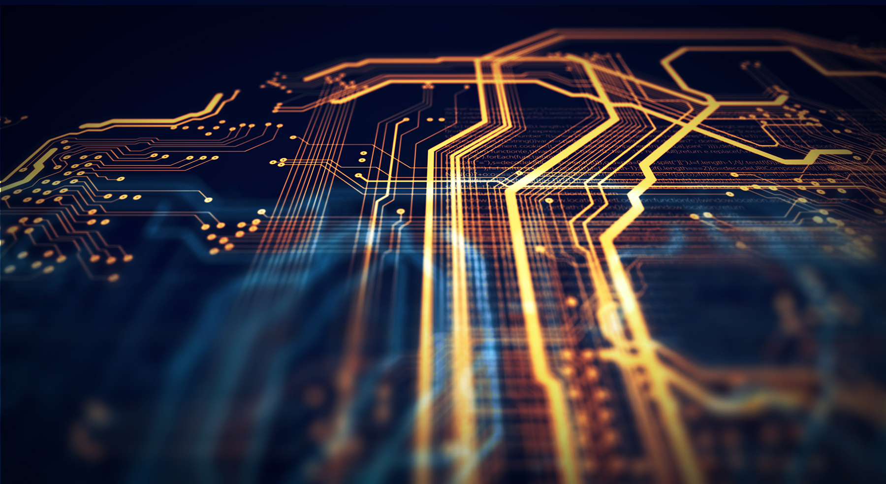 Image of a lit up circuit board