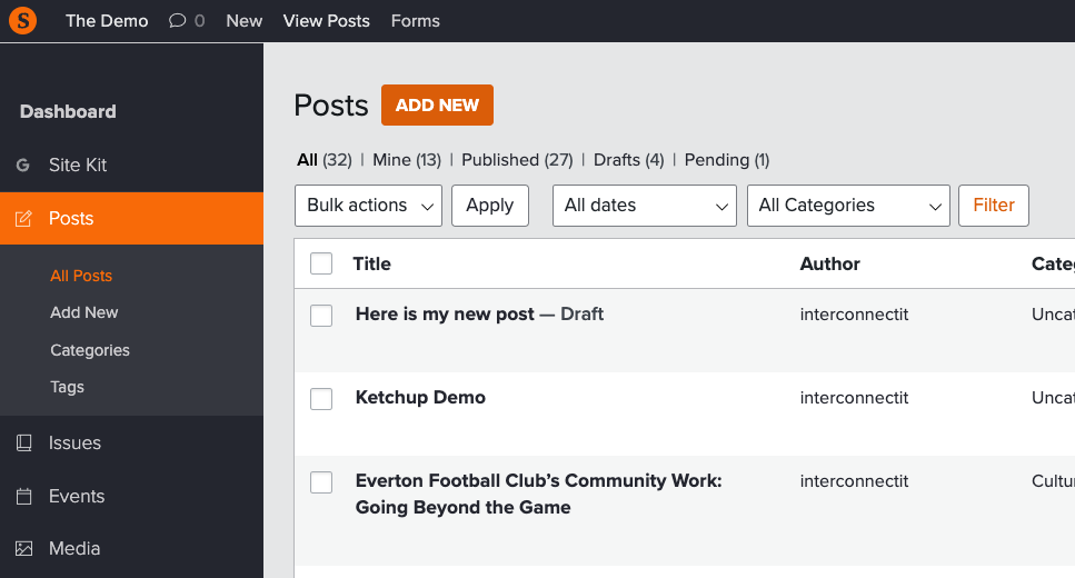 Screenshot showing the admin panel UI.